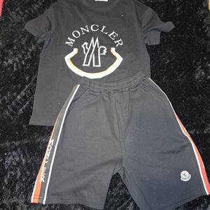 Moncler Black T-Shirt and Shorts Set